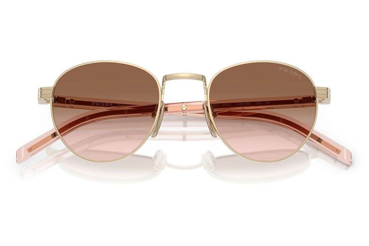 Prada PR B52S (ZVN0A6) 49 | Unisex Kahverengi Yuvarlak Güneş Gözlüğü