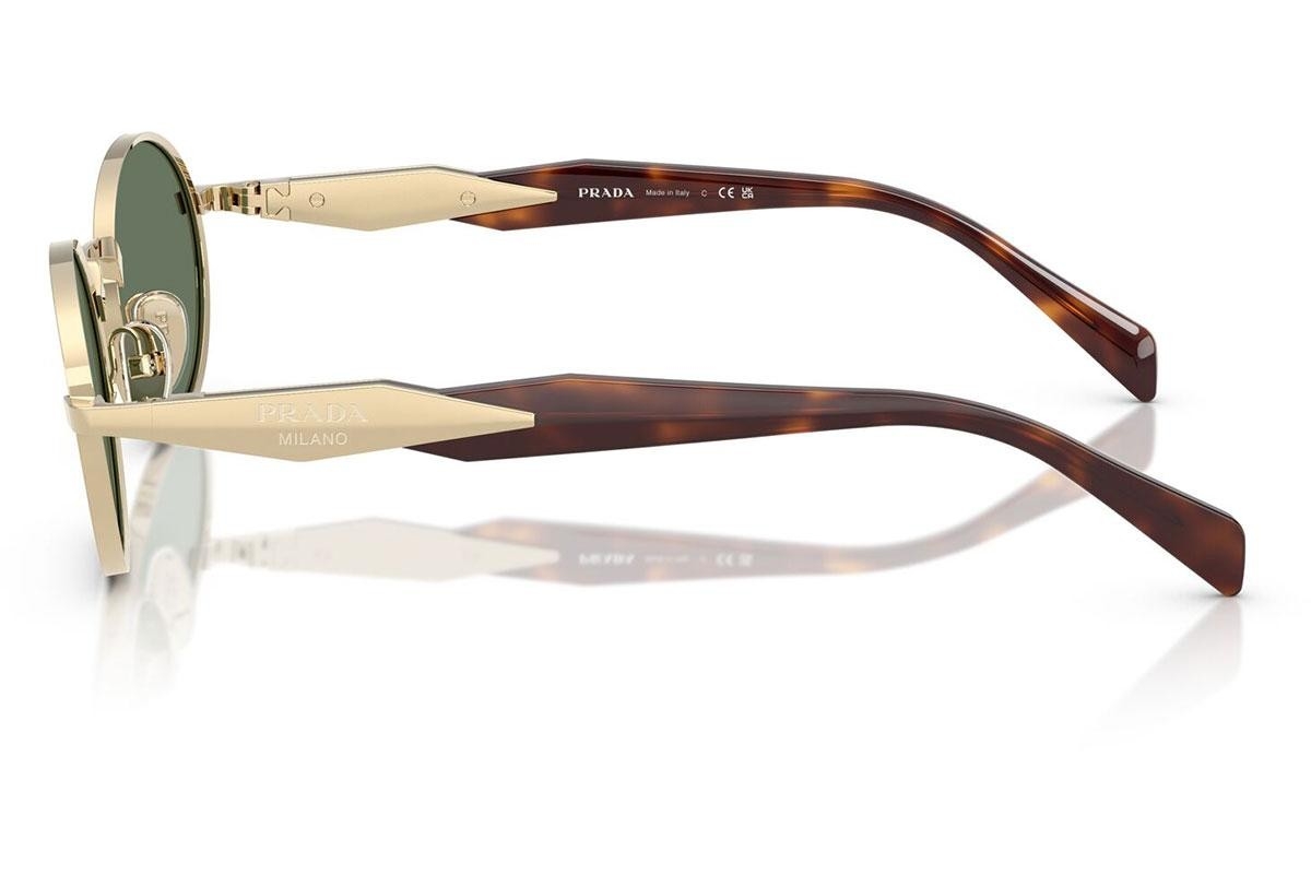 Prada PR 65ZS (ZVN70L) 55 | Unisex Yeşil Yuvarlak Güneş Gözlüğü