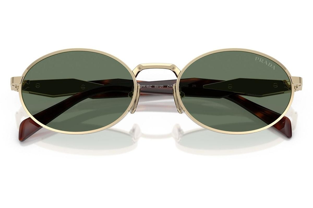 Prada PR 65ZS (ZVN70L) 55 | Unisex Yeşil Yuvarlak Güneş Gözlüğü