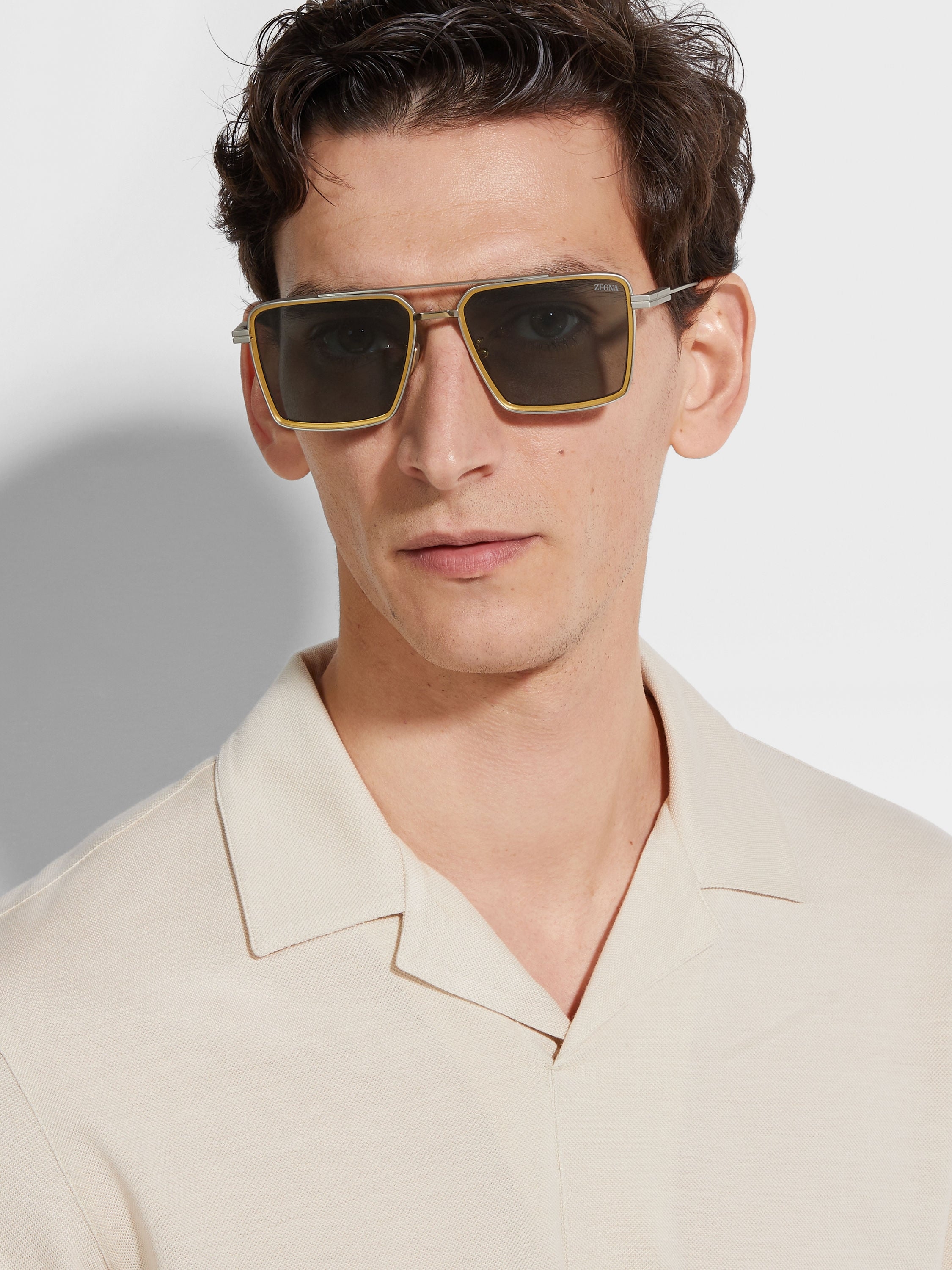 Ermenegildo Zegna (EZ0257-17A) 56 | Unisex Gri Güneş Gözlüğü
