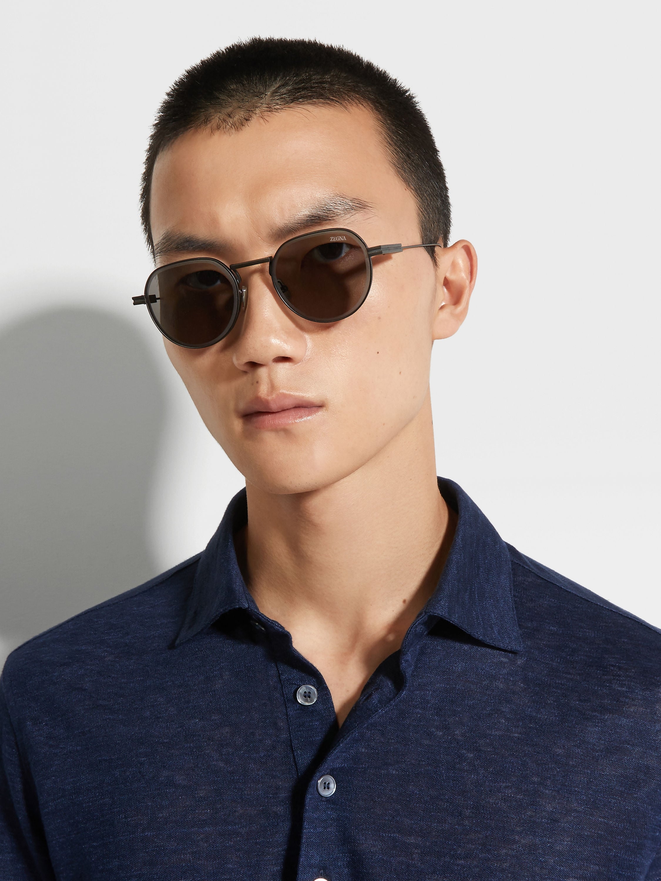 Ermenegildo Zegna (EZ0244-09A) 52 | Unisex Gri Güneş Gözlüğü